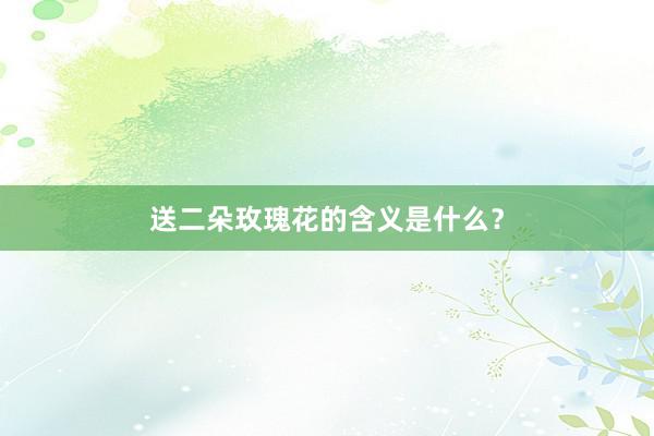 送二朵玫瑰花的含义是什么？